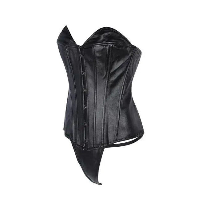 RAY'S Corsets for Women Faux Leather Corset Top Steampunk Corsets Zipper Bustier Pirate Costume