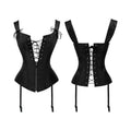 RAY'S Corsets for Women Faux Leather Corset Top Steampunk Corsets Zipper Bustier Pirate Costume