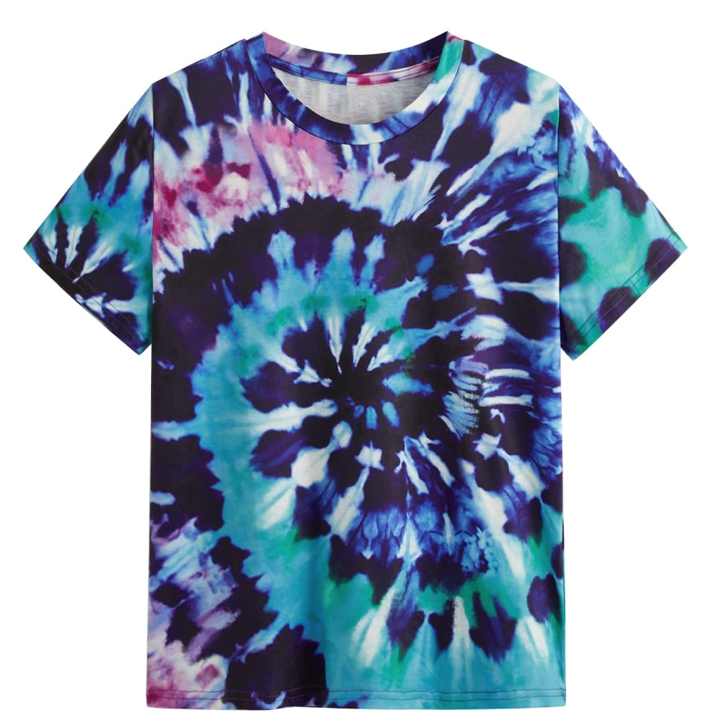 RAY'S Women/Girls Short-sleeve Round Neck t-shirt Tie-dye pattern.