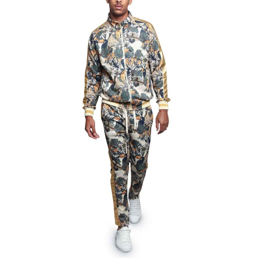 RAY'S Unisex Athletic Tracksuit Set,Cambo Pattern, 2-Piece Polyester, Long Sleeve with Side Zip Pockets, Athletic Regular Fit