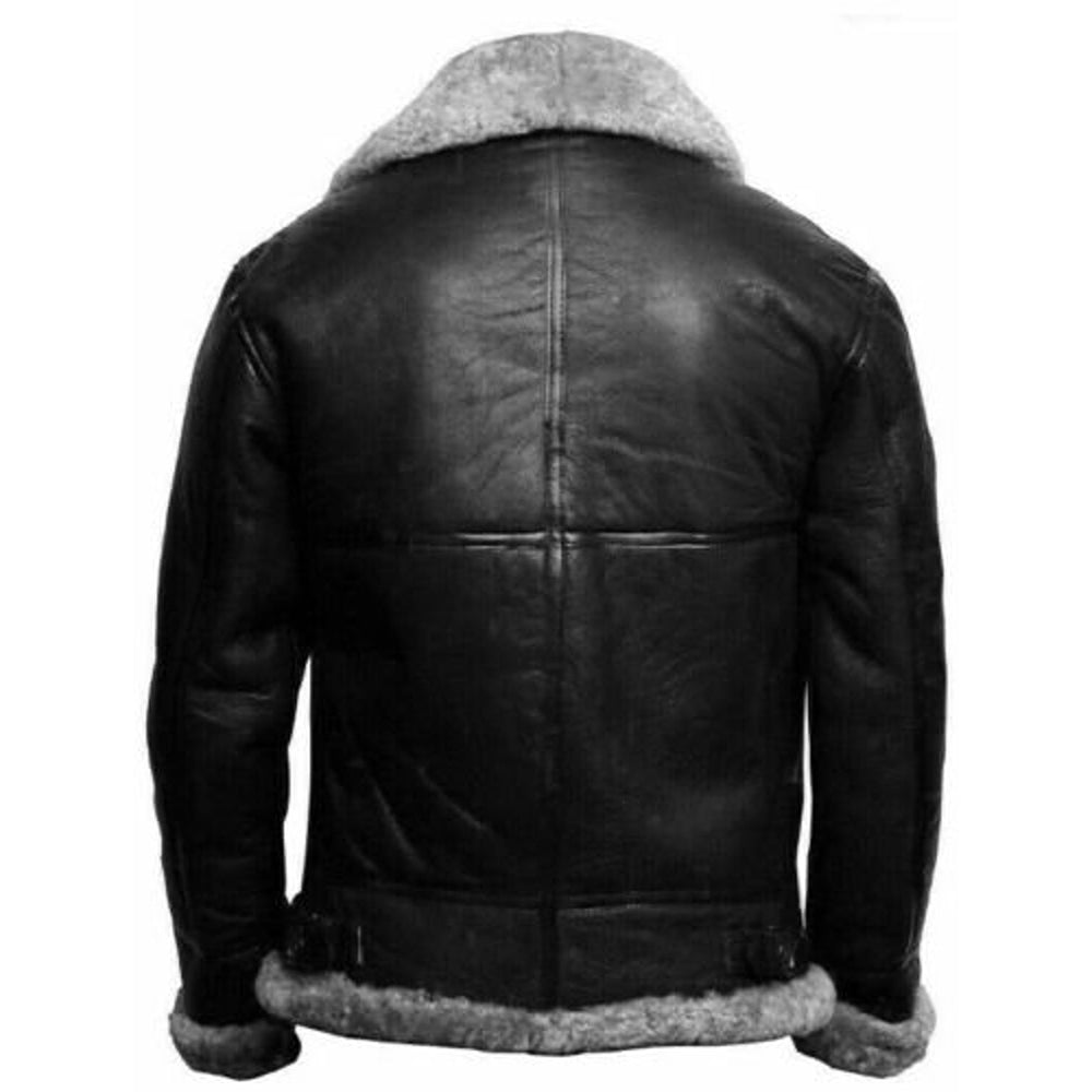 RAY'S WESTERN Leather Jacket Men Shearling Sheepskin