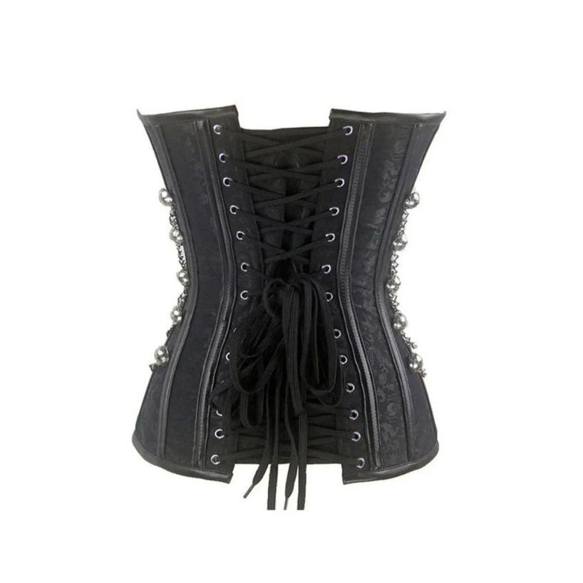 RAY'S Corsets for Women Faux Leather Corset Top Steampunk Corsets Zipper Bustier Pirate Costume