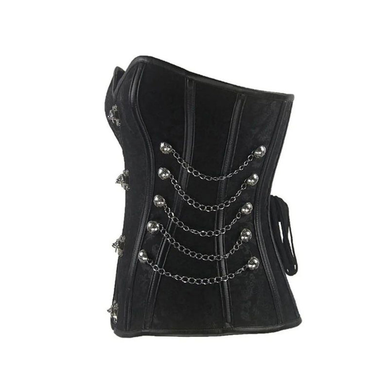 RAY'S Corsets for Women Faux Leather Corset Top Steampunk Corsets Zipper Bustier Pirate Costume
