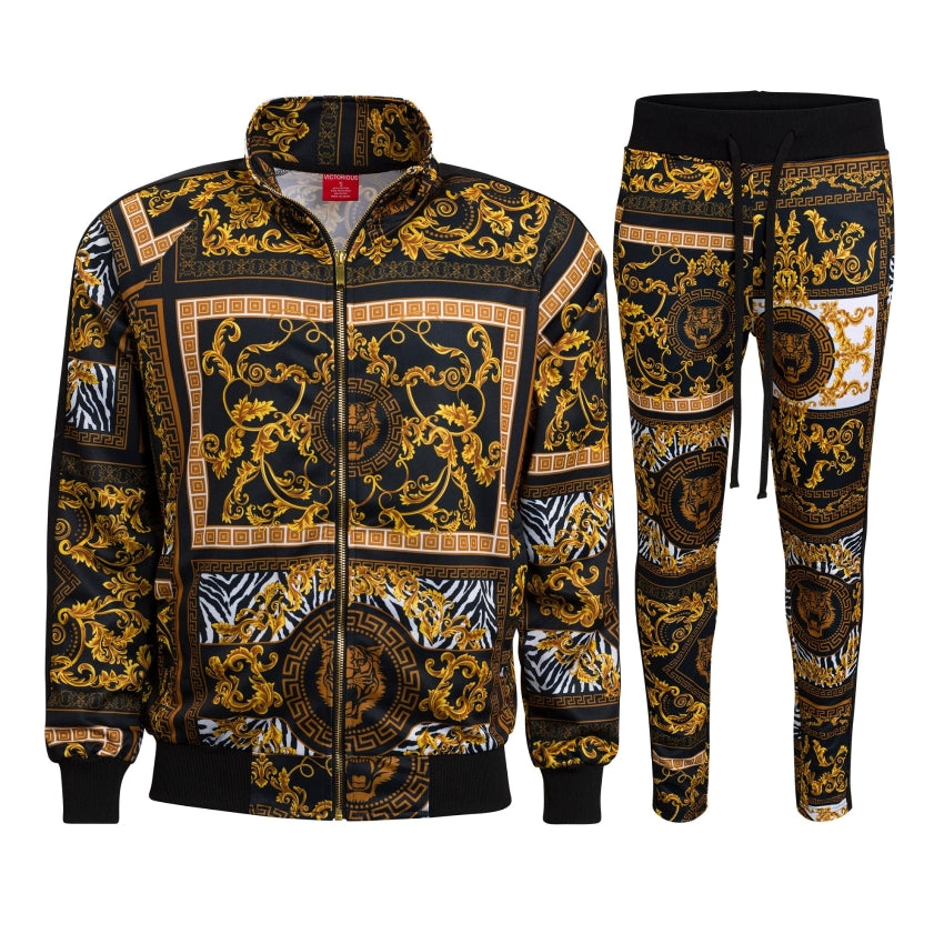 RAY'S Unisex Athletic Tracksuit Set,Cambo Pattern, 2-Piece Polyester, Long Sleeve with Side Zip Pockets, Athletic Regular Fit