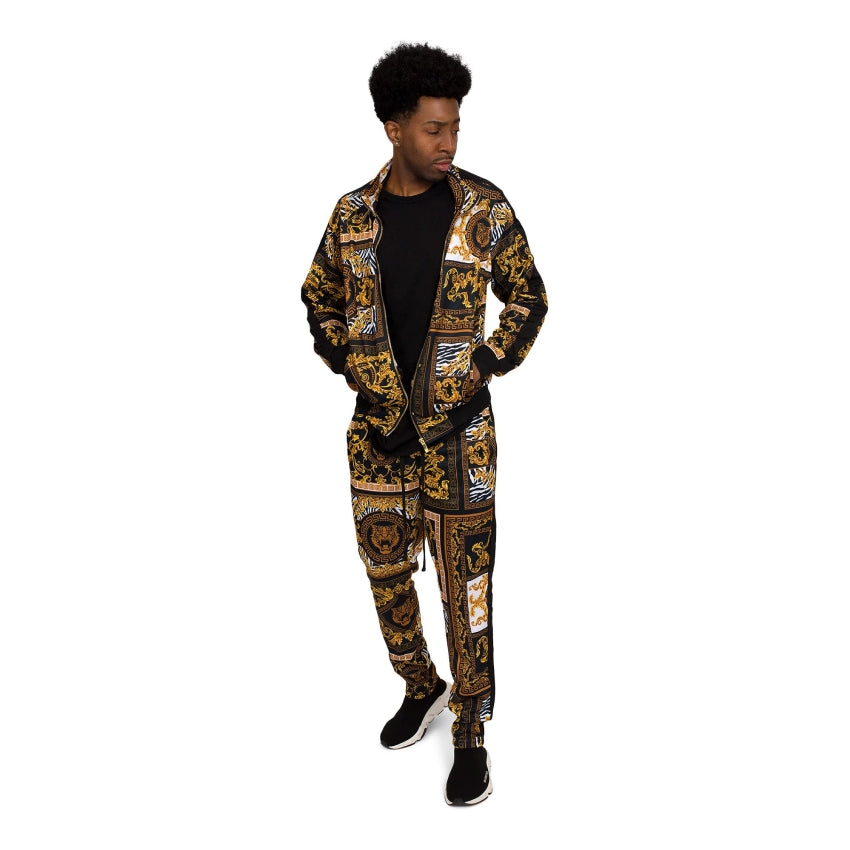 RAY'S Unisex Athletic Tracksuit Set,Cambo Pattern, 2-Piece Polyester, Long Sleeve with Side Zip Pockets, Athletic Regular Fit