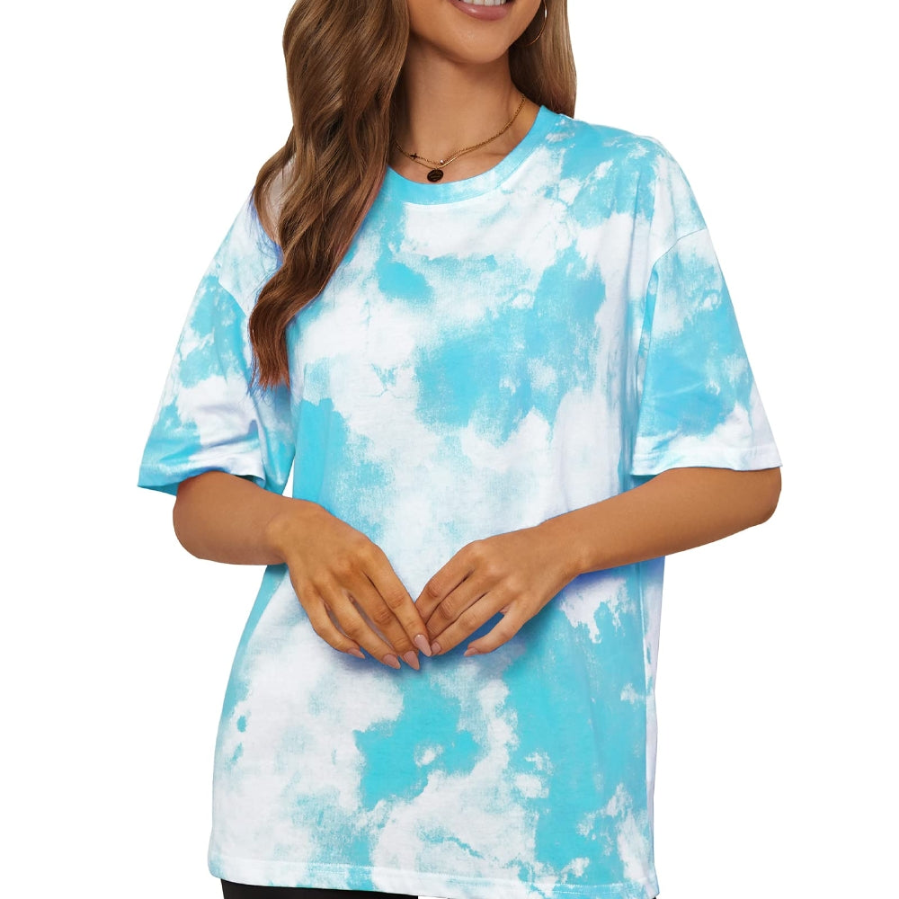 RAY'S Women/Girls Short-sleeve Round Neck t-shirt Tie-dye pattern.