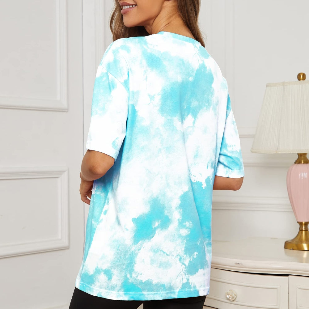 RAY'S Women/Girls Short-sleeve Round Neck t-shirt Tie-dye pattern.