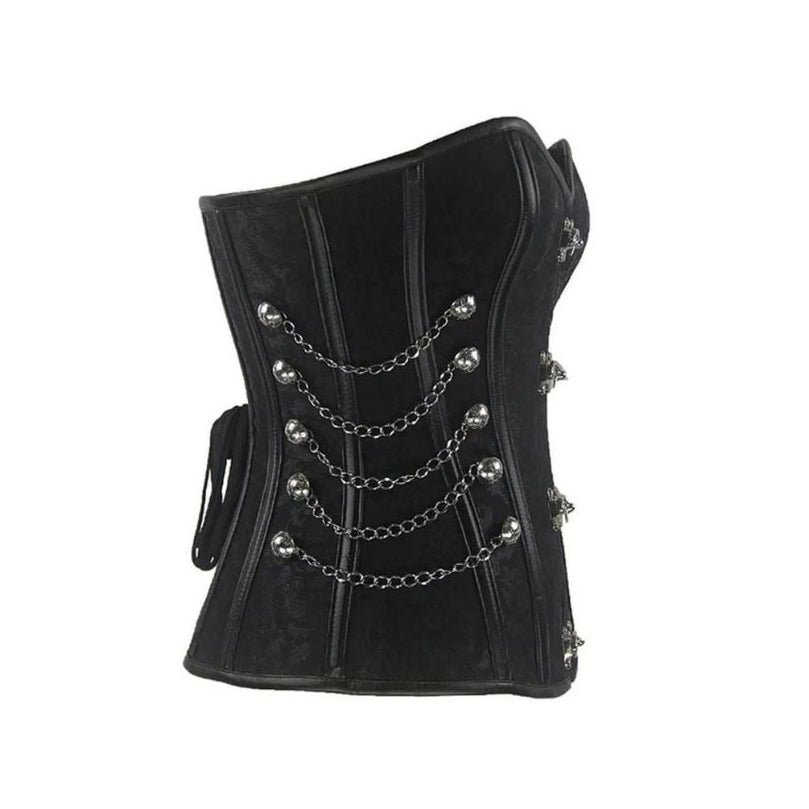 RAY'S Corsets for Women Faux Leather Corset Top Steampunk Corsets Zipper Bustier Pirate Costume