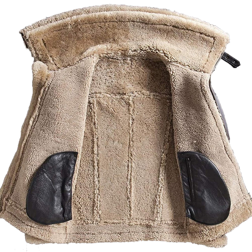 RAY'S WESTERN Leather Jacket Men Shearling Sheepskin