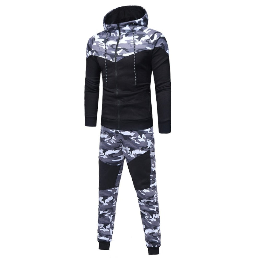 Men's Tracksuit Set, Colour Block Design in different colour, Hooded Sweatshirt with Matching Jogger Pants