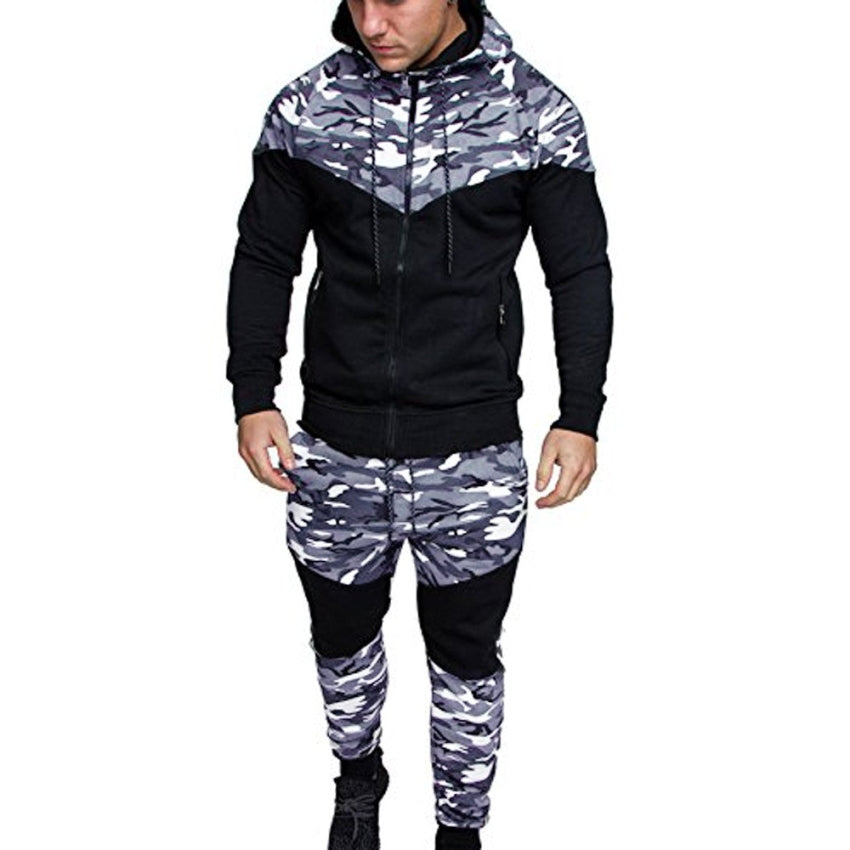Men's Tracksuit Set, Colour Block Design in different colour, Hooded Sweatshirt with Matching Jogger Pants