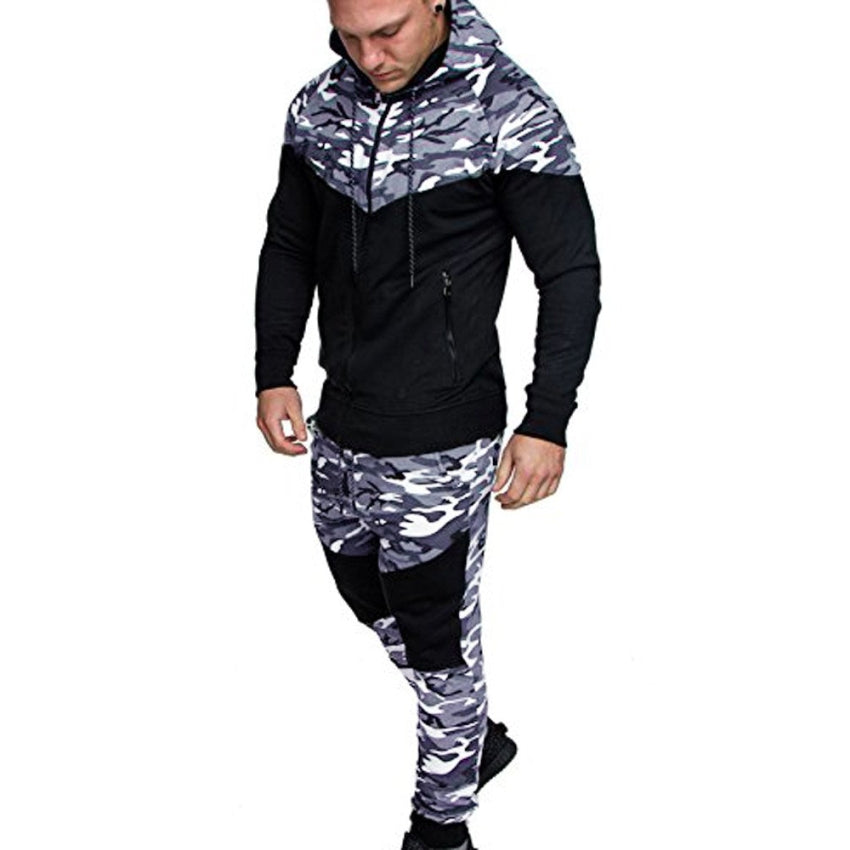 Men's Tracksuit Set, Colour Block Design in different colour, Hooded Sweatshirt with Matching Jogger Pants