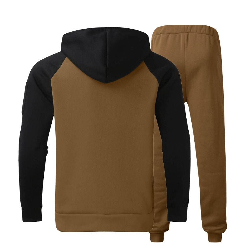 Men's Tracksuit Set, Colour Block Design in different colour, Hooded Sweatshirt with Matching Jogger Pants