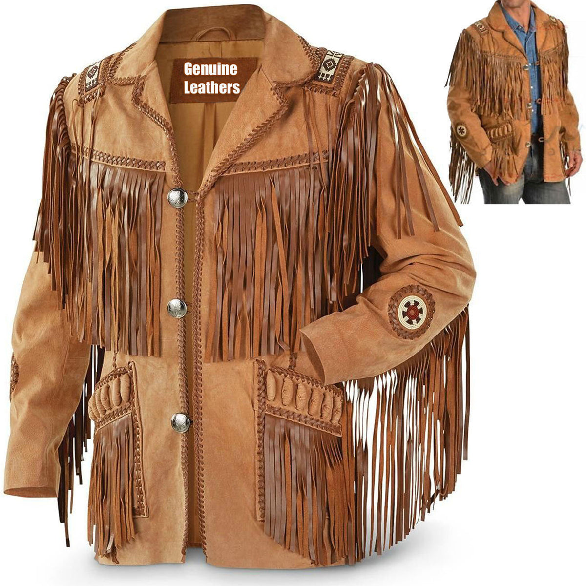 WESTREN SUEDE BROWN LEATHER JACKET LONG