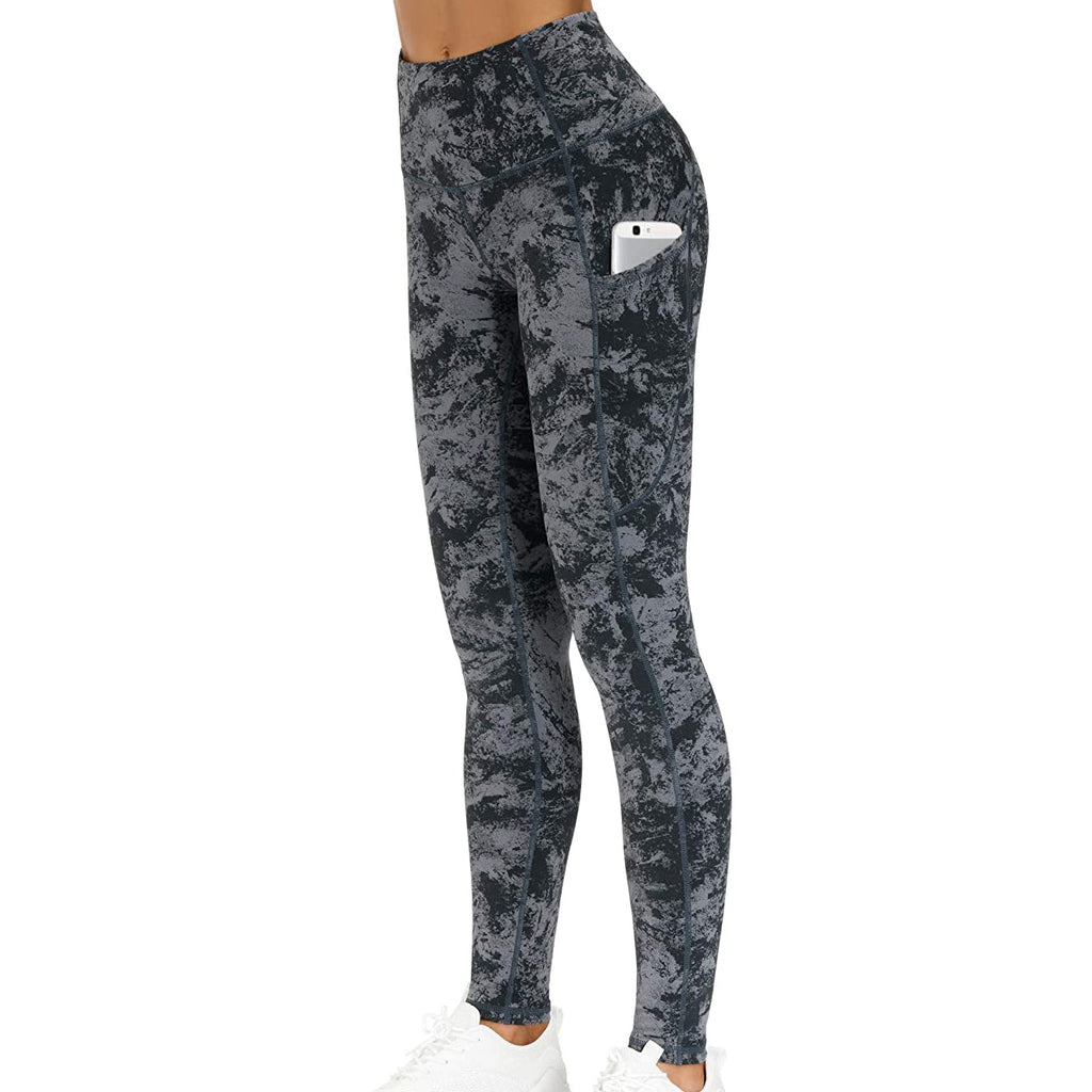 RAY'S Women's Sports Leggings, Marble Pattern High Waist Yoga Pants, Running Stretch Tights Workout Trousers for Yoga, Running, Dance, Fitnes, Cycling, Casual