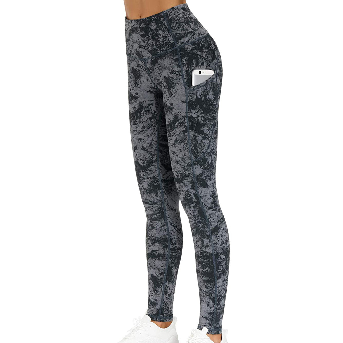 RAY'S Women's Sports Leggings, Marble Pattern High Waist Yoga Pants, Running Stretch Tights Workout Trousers for Yoga, Running, Dance, Fitnes, Cycling, Casual