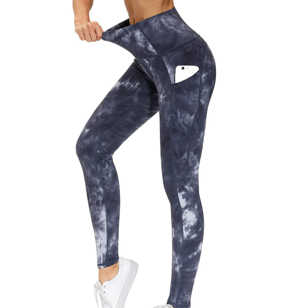 RAY'S Women's Sports Leggings, Marble Pattern High Waist Yoga Pants, Running Stretch Tights Workout Trousers for Yoga, Running, Dance, Fitnes, Cycling, Casual