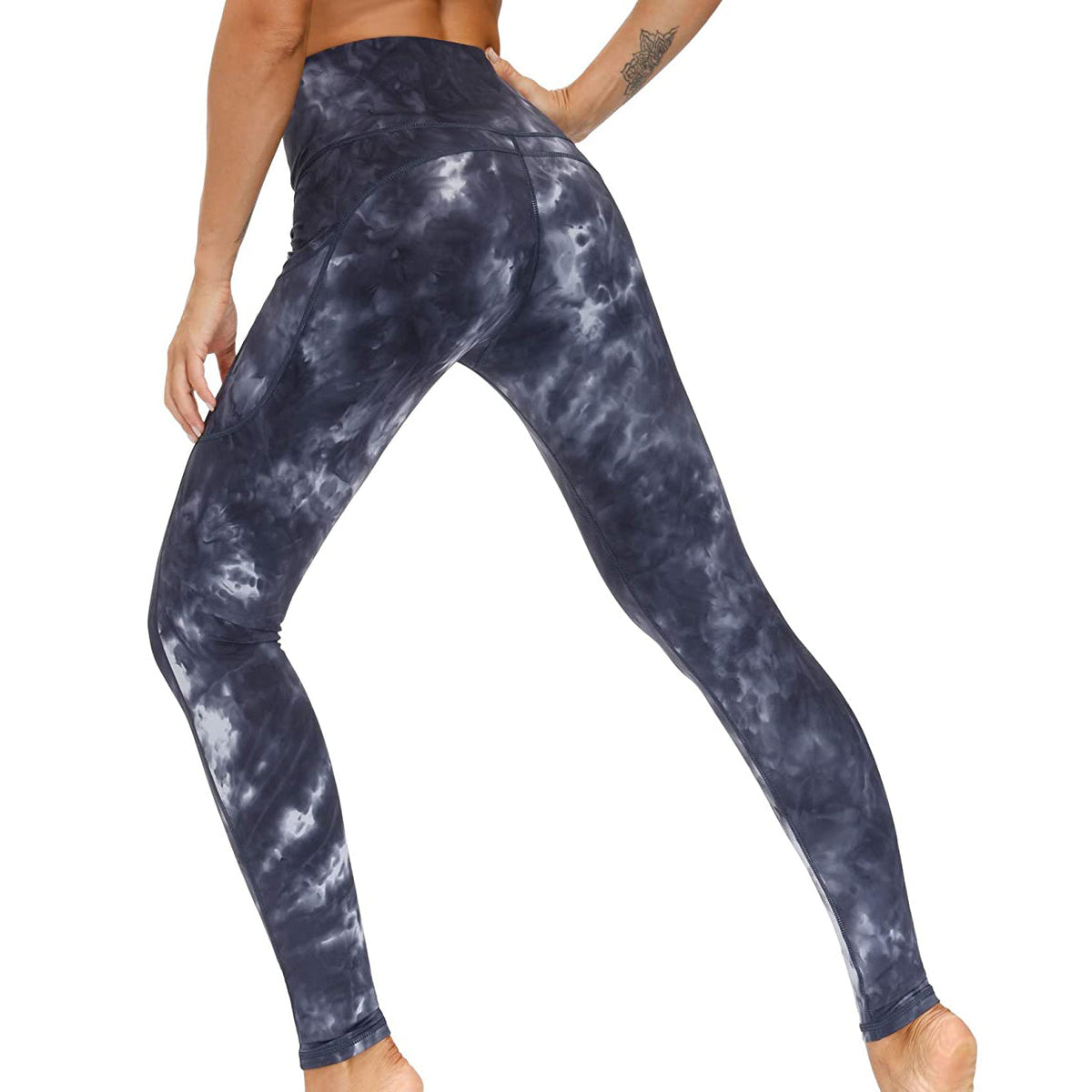 RAY'S Women's Sports Leggings, Marble Pattern High Waist Yoga Pants, Running Stretch Tights Workout Trousers for Yoga, Running, Dance, Fitnes, Cycling, Casual