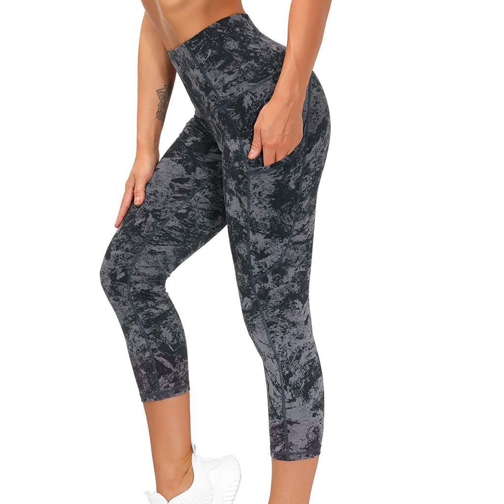 RAY'S Women's Sports Leggings, Marble Pattern High Waist Yoga Pants, Running Stretch Tights Workout Trousers for Yoga, Running, Dance, Fitnes, Cycling, Casual