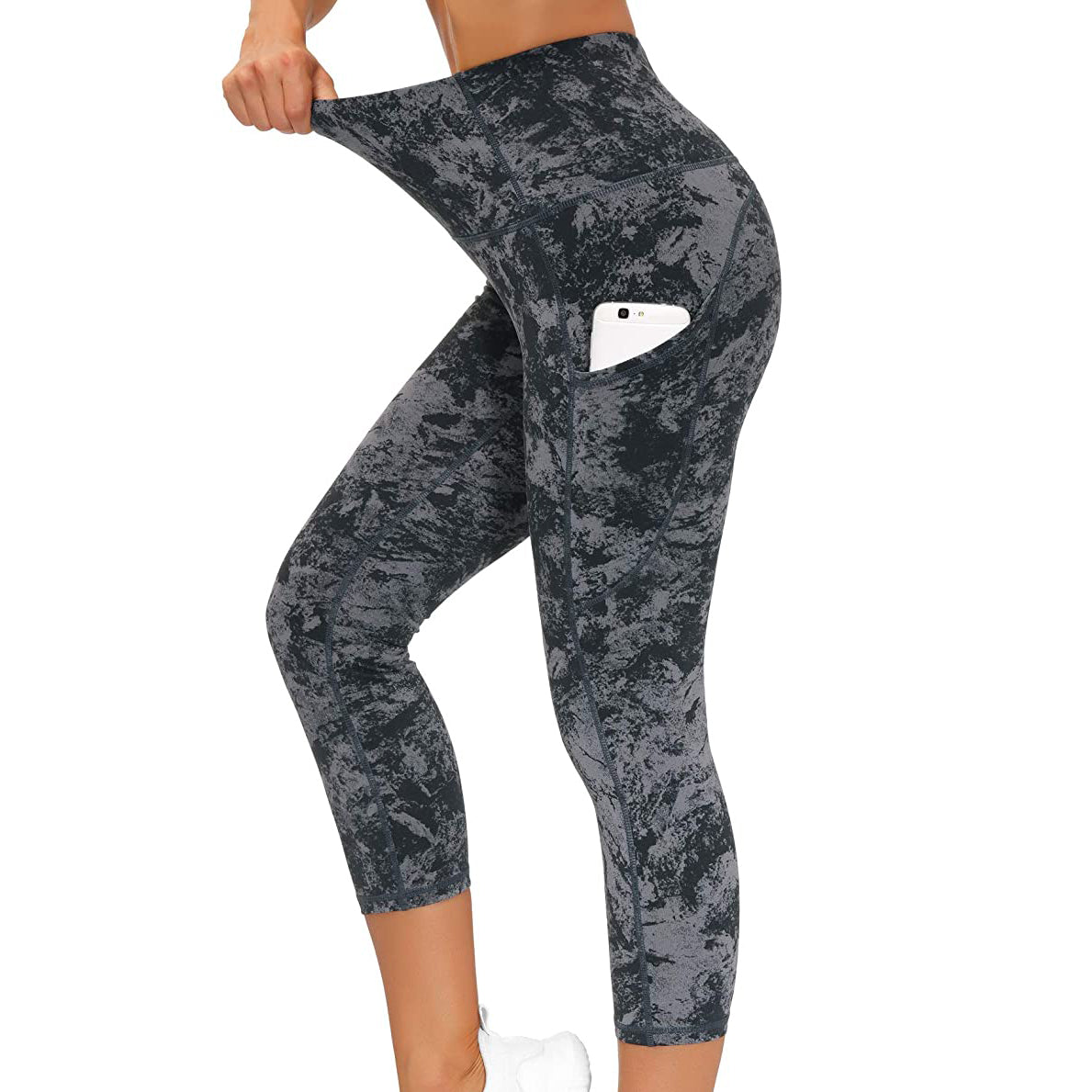 RAY'S Women's Sports Leggings, Marble Pattern High Waist Yoga Pants, Running Stretch Tights Workout Trousers for Yoga, Running, Dance, Fitnes, Cycling, Casual