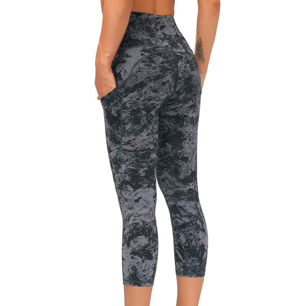 RAY'S Women's Sports Leggings, Marble Pattern High Waist Yoga Pants, Running Stretch Tights Workout Trousers for Yoga, Running, Dance, Fitnes, Cycling, Casual