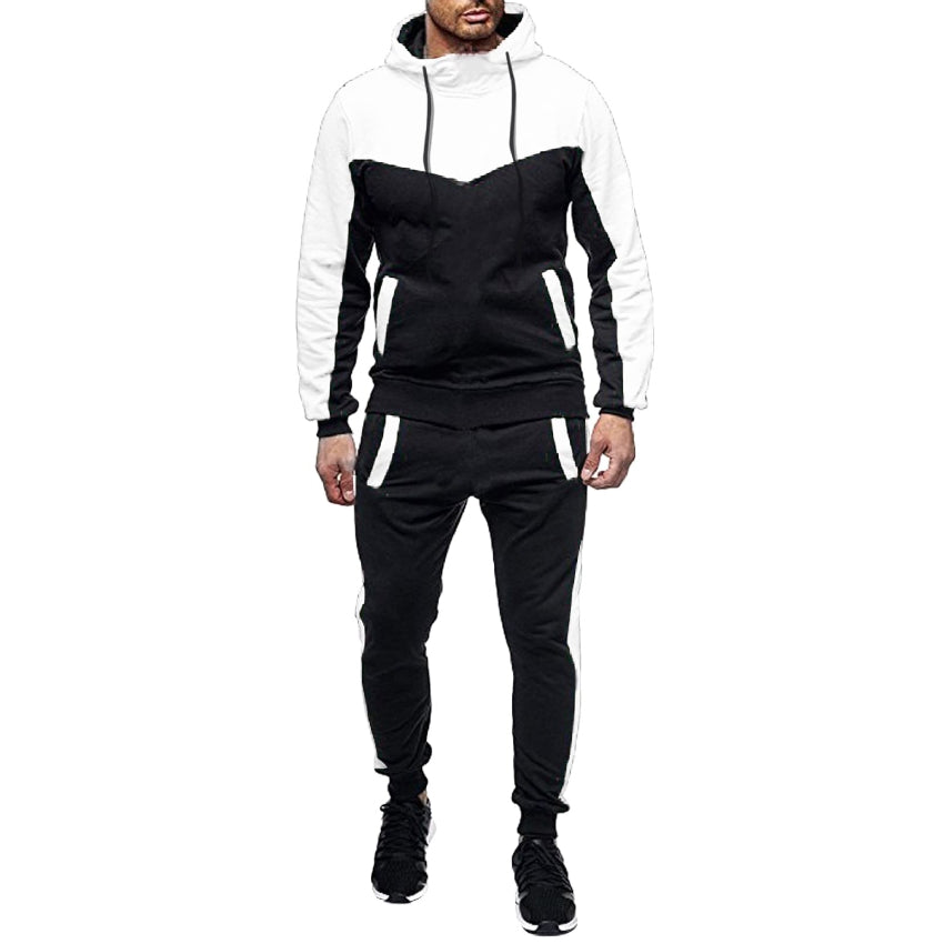 Men's Tracksuit Set, Colour Block Design in different colour, Hooded Sweatshirt with Matching Jogger Pants