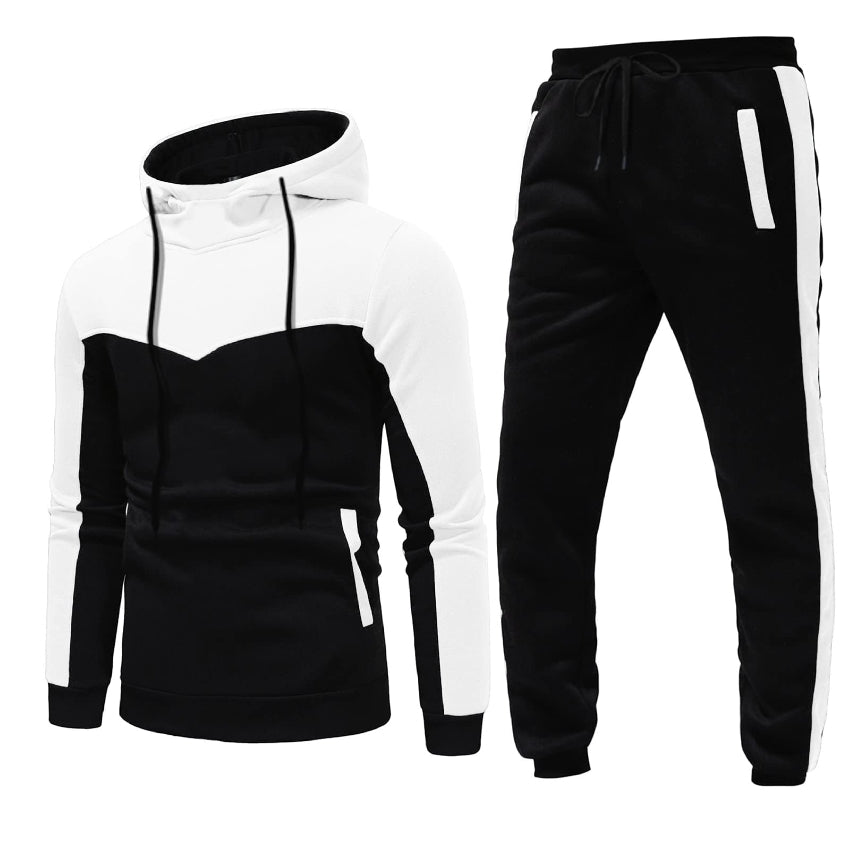 Men's Tracksuit Set, Colour Block Design in different colour, Hooded Sweatshirt with Matching Jogger Pants