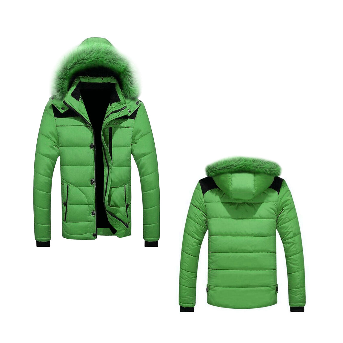 RAY'S Unisex Hooded Puffer Jacket,Quilted Lightweight Winter Coat with Zip Front Closure