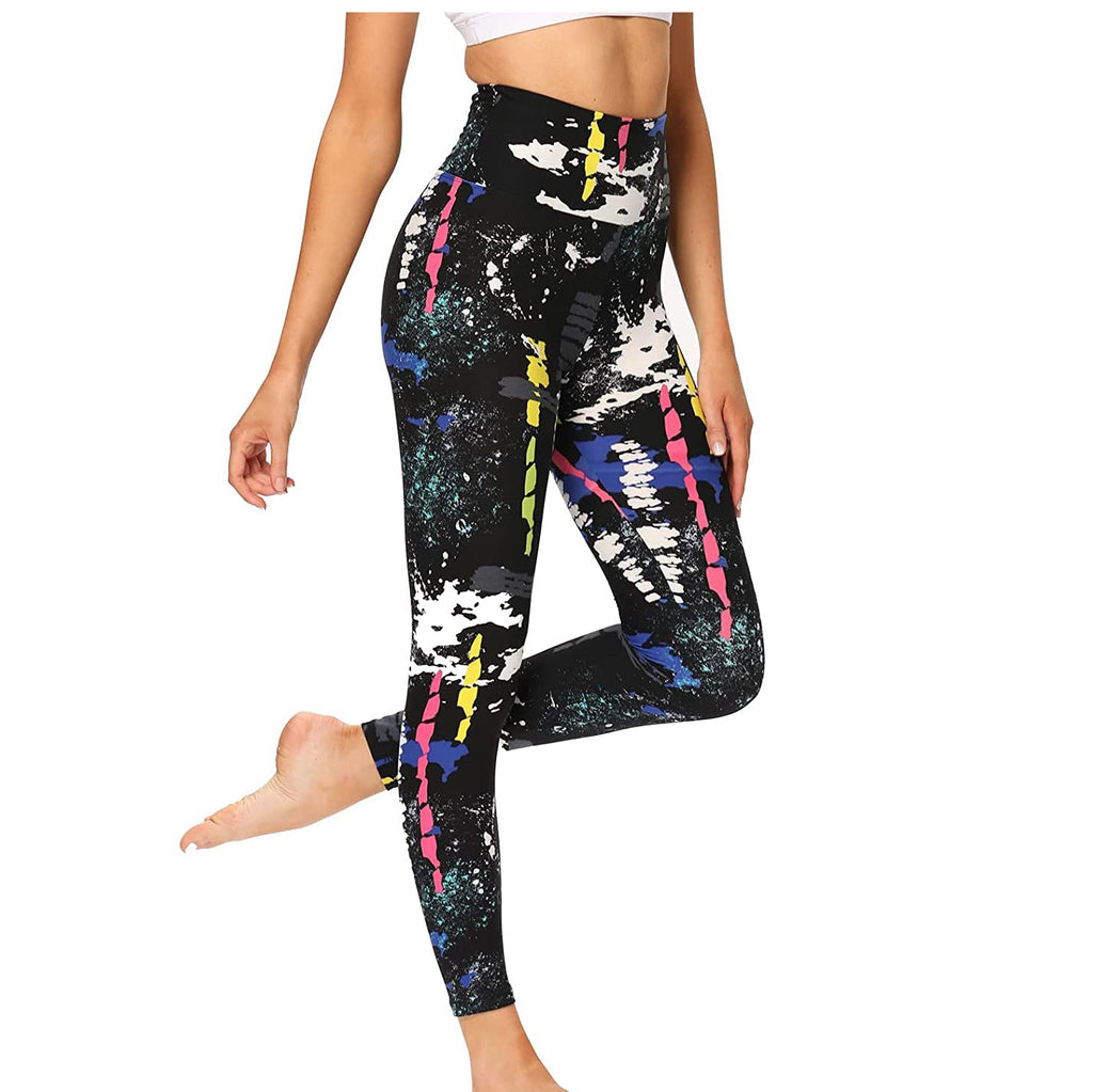 RAY'S Women's Sports Leggings, Marble Pattern High Waist Yoga Pants, Running Stretch Tights Workout Trousers for Yoga, Running, Dance, Fitnes, Cycling, Casual