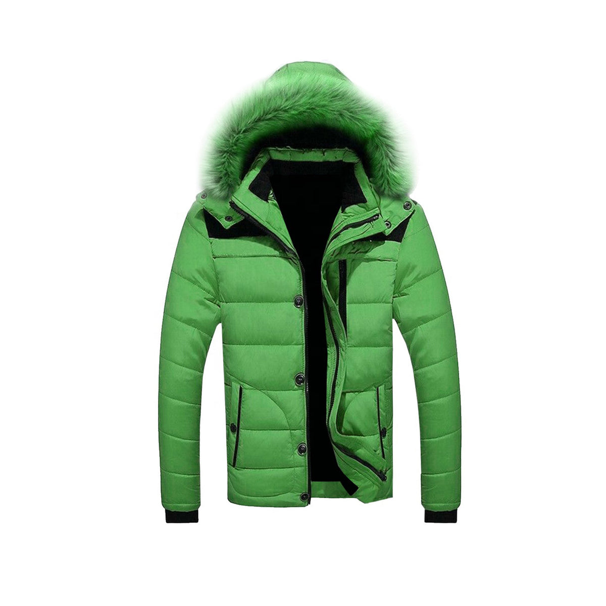 RAY'S Unisex Hooded Puffer Jacket,Quilted Lightweight Winter Coat with Zip Front Closure