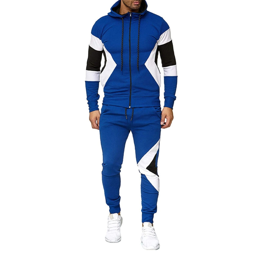 Men's Tracksuit Set, Colour Block Design in different colour, Hooded Sweatshirt with Matching Jogger Pants