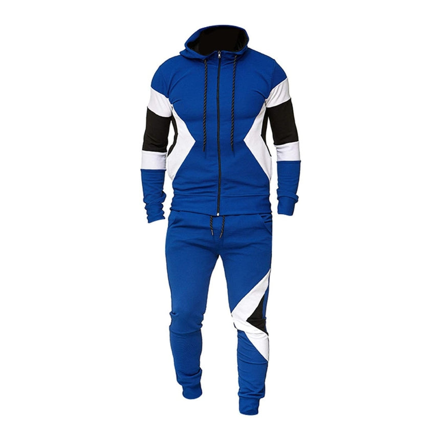 Men's Tracksuit Set, Colour Block Design in different colour, Hooded Sweatshirt with Matching Jogger Pants