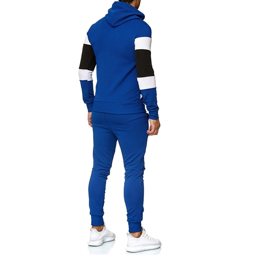 Men's Tracksuit Set, Colour Block Design in different colour, Hooded Sweatshirt with Matching Jogger Pants