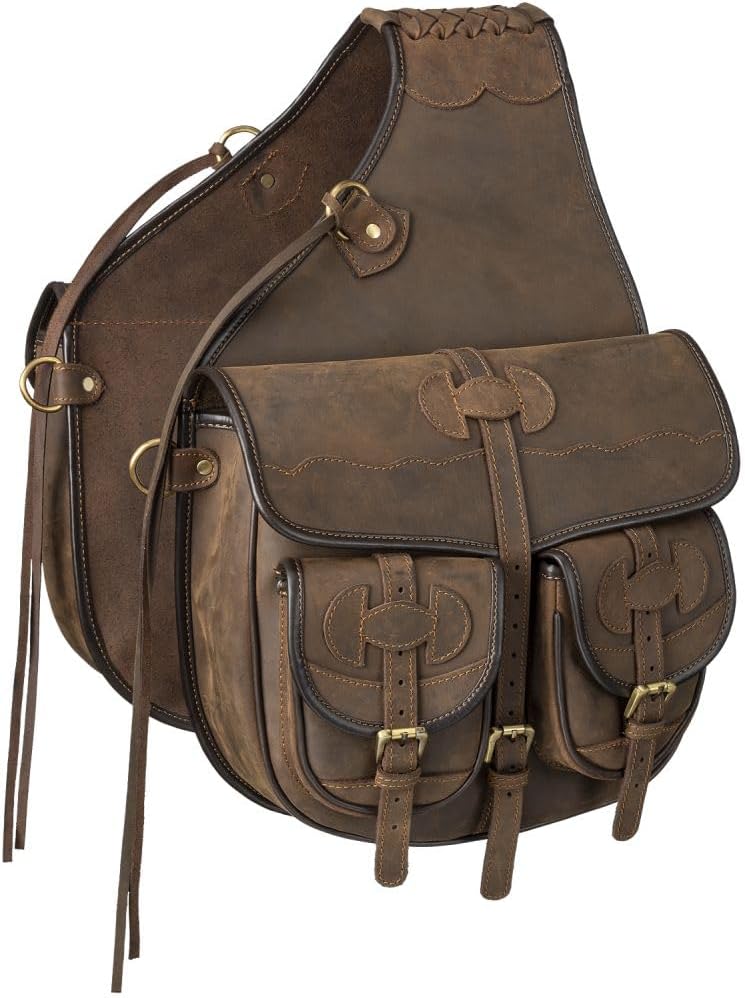 RAY'S-1 Canvas Trail Bag with Leather Accents for Western riding.