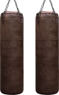 RAY'S Dark Brown Punching Bag with Boxing Gloves, 5 Feet Heavy Bag with 12 OZ Gloves, Leather Set with Chain