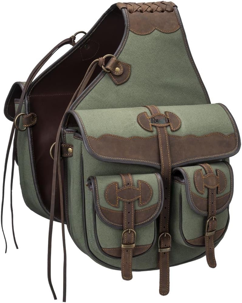 RAY'S-1 Canvas Trail Bag with Leather Accents for Western riding.