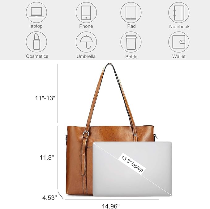 Ray's Large Capacity Cowhide Leather Shoulder Bag Purses Luxury Handbags for Women