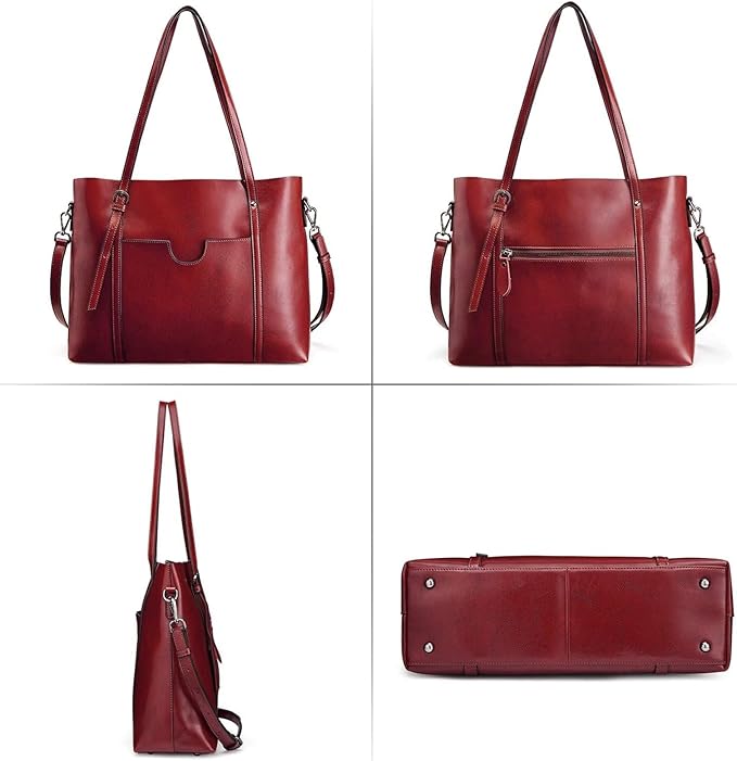Ray's Large Capacity Cowhide Leather Shoulder Bag Purses Luxury Handbags for Women
