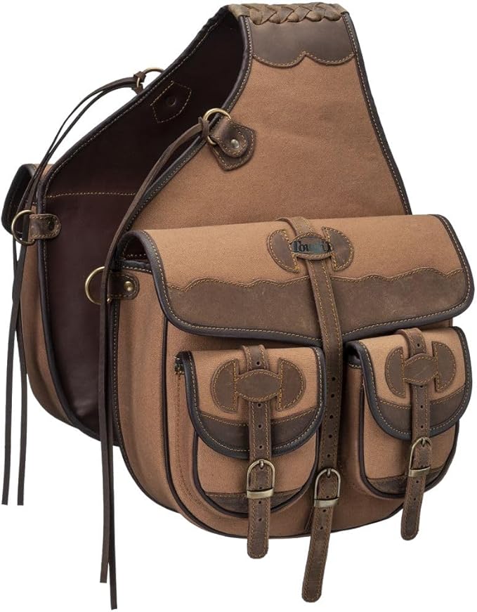 RAY'S-1 Canvas Trail Bag with Leather Accents for Western riding.