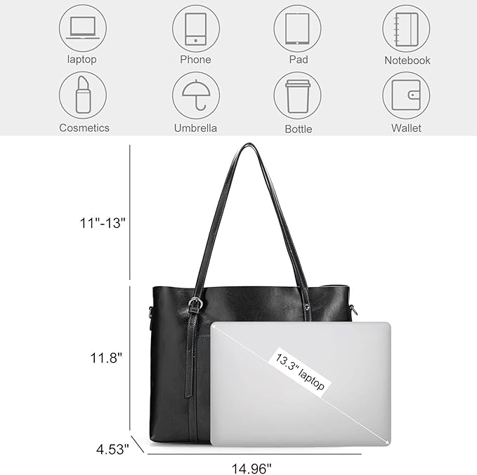 Ray's Large Capacity Cowhide Leather Shoulder Bag Purses Luxury Handbags for Women