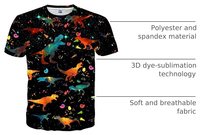 RAYS T-SHIRTSRAY'S Mens Women Shirts 3D Printed T-Shirt Unisex Casual | Creative Print Crewneck Graphics