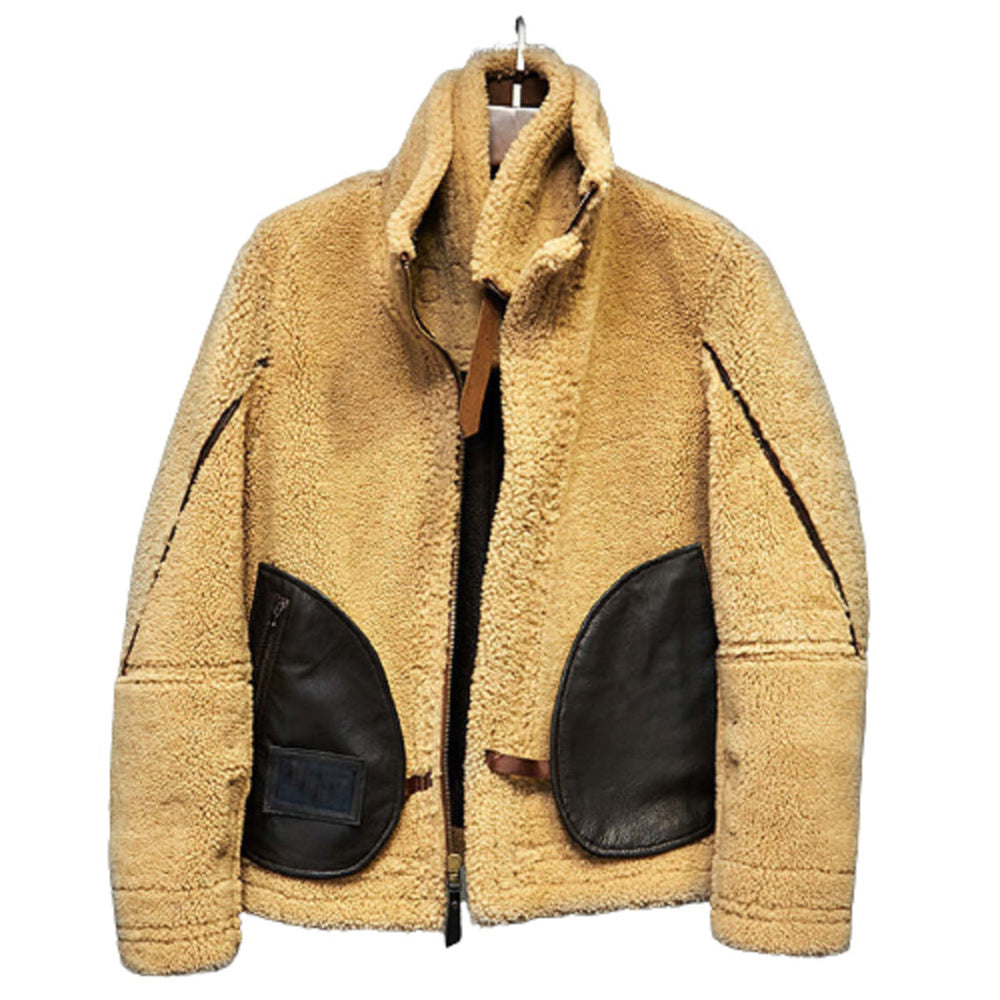 Ray's Leather Bomber Jackets For Men Real Sheepskin B3 Aviator Leather Jacket With Thick Shearling Sheepskin