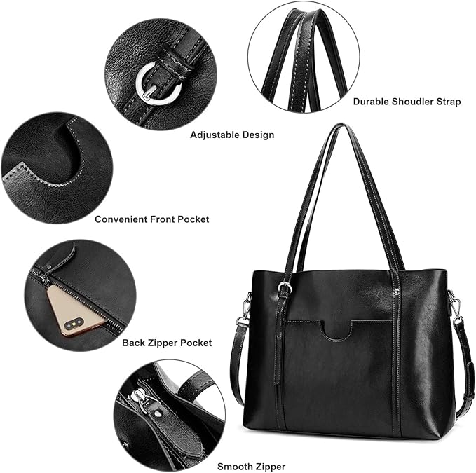 Ray's Large Capacity Cowhide Leather Shoulder Bag Purses Luxury Handbags for Women