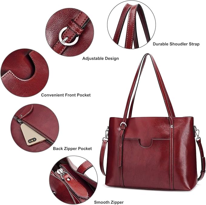 Ray's Large Capacity Cowhide Leather Shoulder Bag Purses Luxury Handbags for Women
