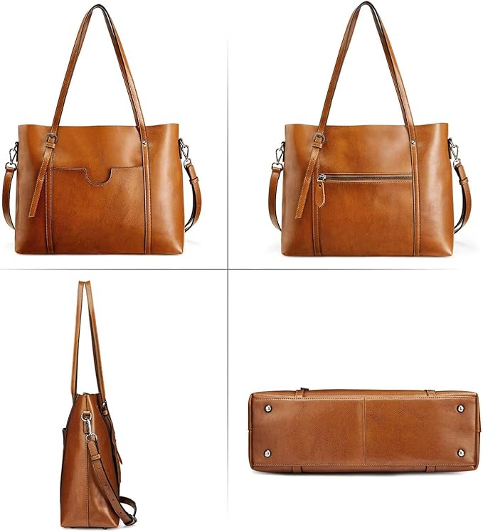 Ray's Large Capacity Cowhide Leather Shoulder Bag Purses Luxury Handbags for Women