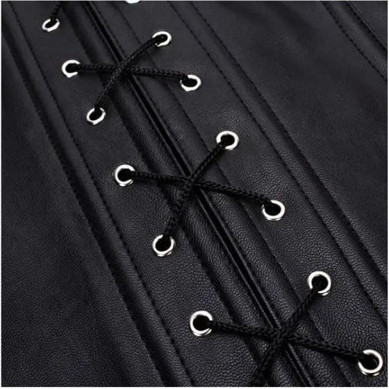 RAY'S Corsets for Women Faux Leather Corset Top Steampunk Corsets Zipper Bustier Pirate Costume
