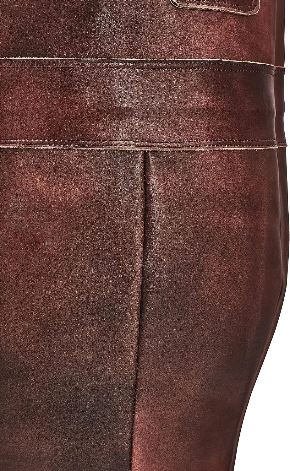 Leather Heavy Punching Bag, Brown, Vintage Style, Uppercut Shape, with Hanging Chain, 5 Feet