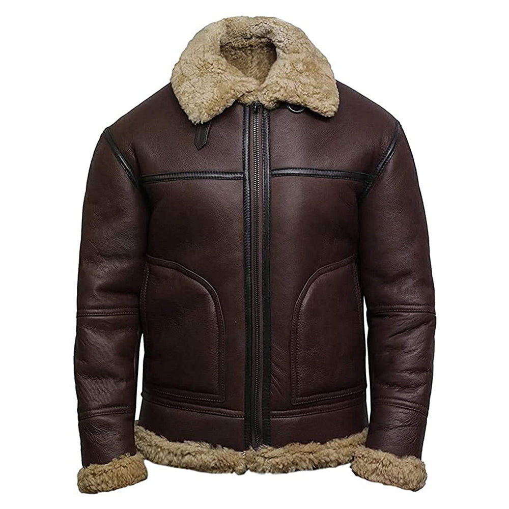 RAY'S WESTERN Leather Jacket Men Shearling Sheepskin