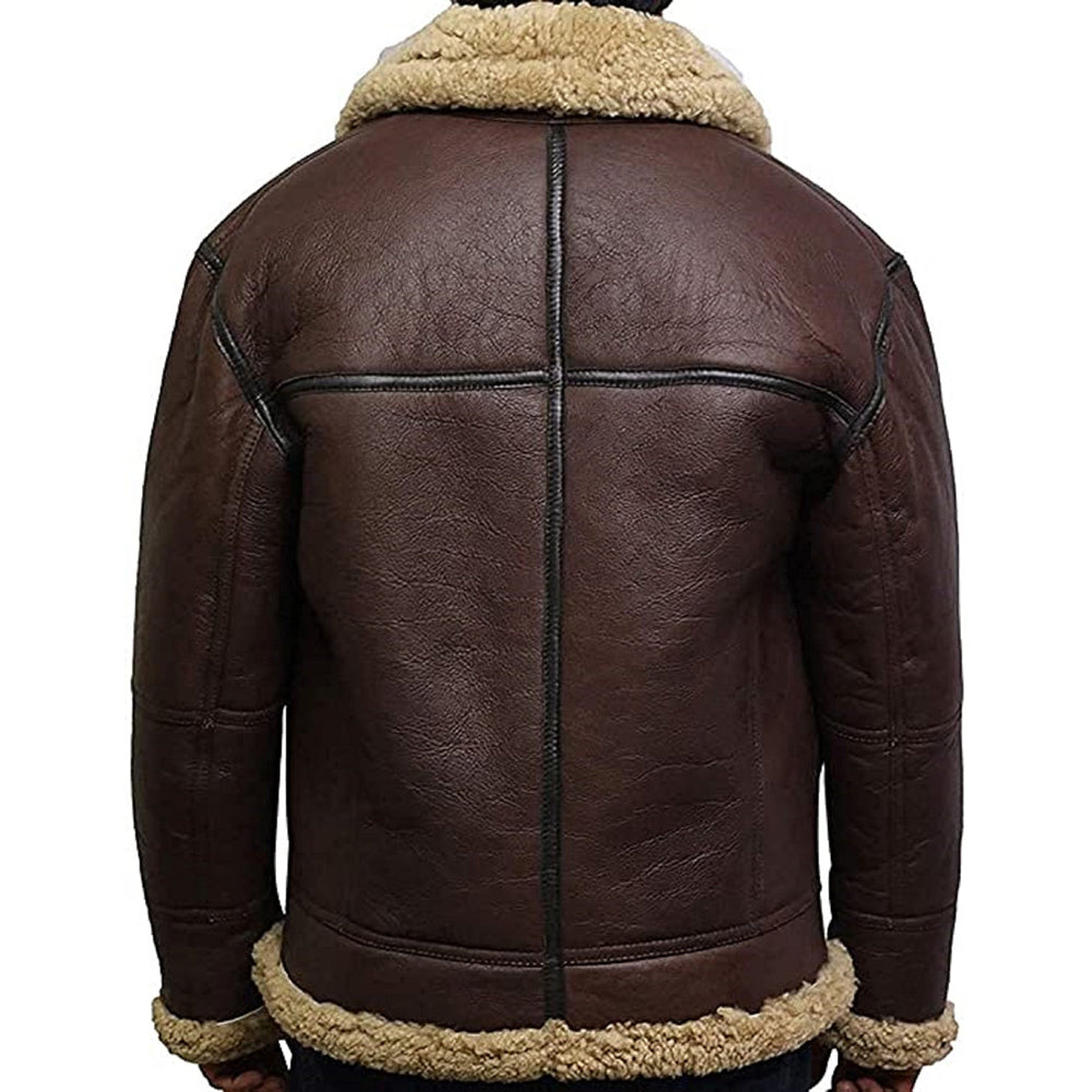 RAY'S WESTERN Leather Jacket Men Shearling Sheepskin