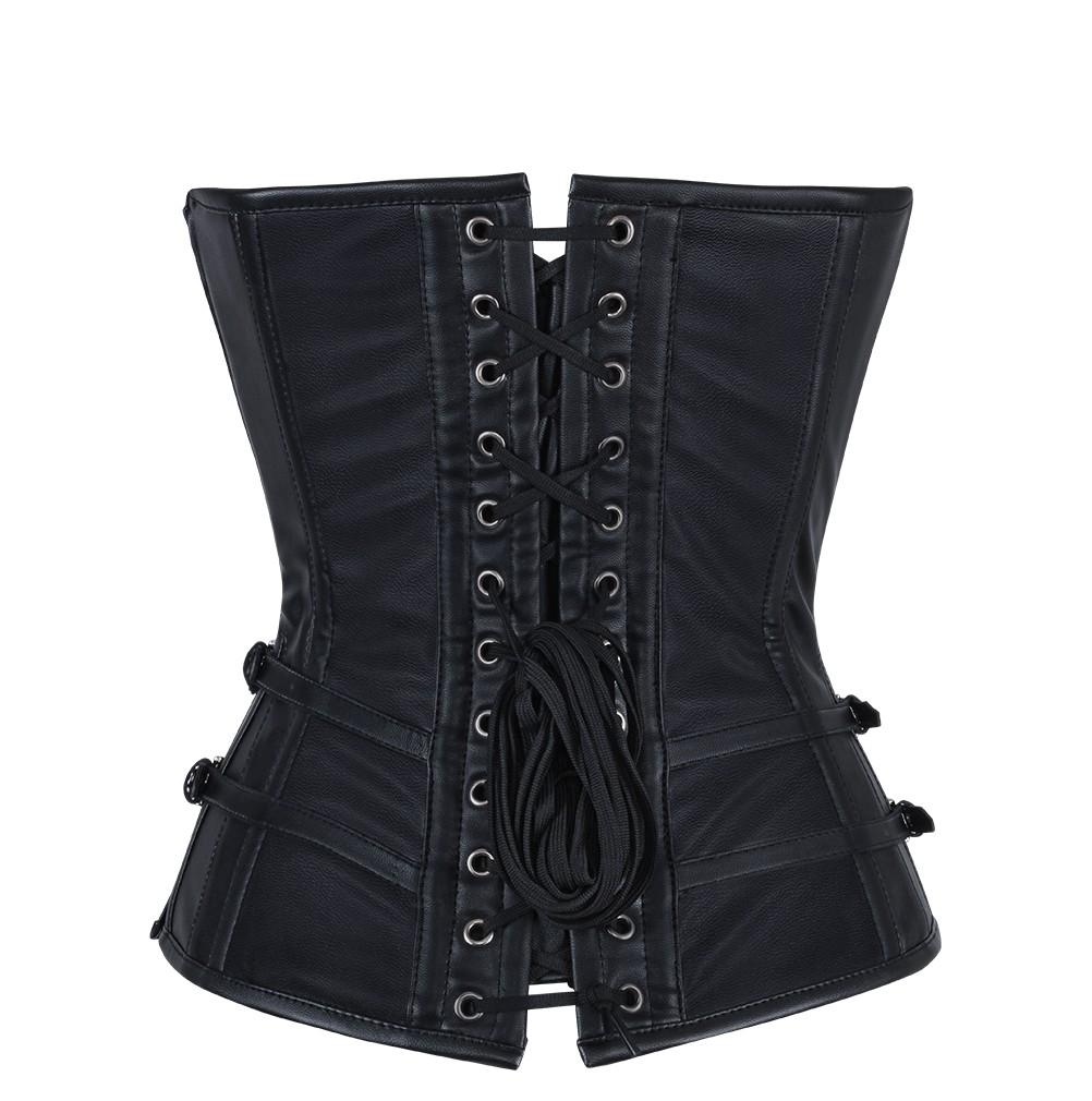 RAY'S Corsets for Women Faux Leather Corset Top Steampunk Corsets Zipper Bustier Pirate Costume